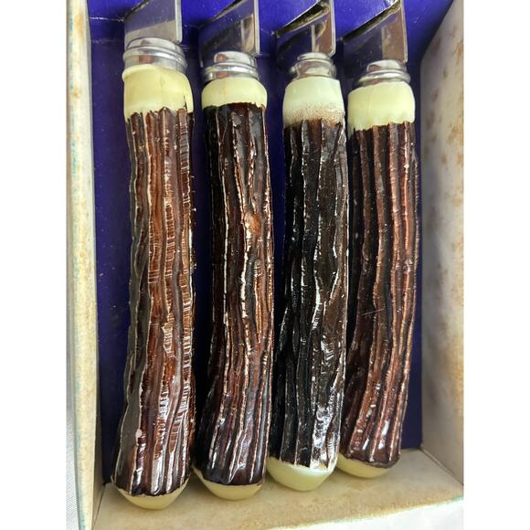 Hollow Ground Stainless Steel Steak Knives Set of 4 Promotional Bank of McLouth - Picture 5 of 9